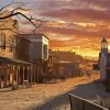 Western Town At Sunset Diamond Painting