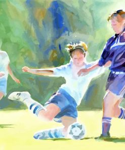 Abstract Girls Soccer Art Diamond Painting