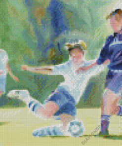 Abstract Girls Soccer Art Diamond Painting