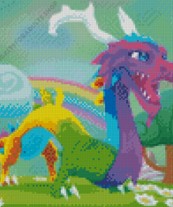 Adorable Rainbow Dragon Diamond Painting