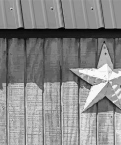 Black And White Barn Star Diamond Painting