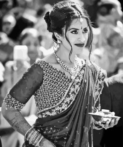 Black and White Indian Bride Diamond Painting