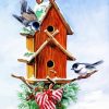 Christmas Birdhouse Laurie Snow Hein Diamond Painting