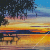 Colorful Sunset at Lake Balaton Diamond Painting