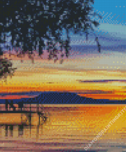 Colorful Sunset at Lake Balaton Diamond Painting