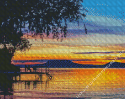 Colorful Sunset at Lake Balaton Diamond Painting