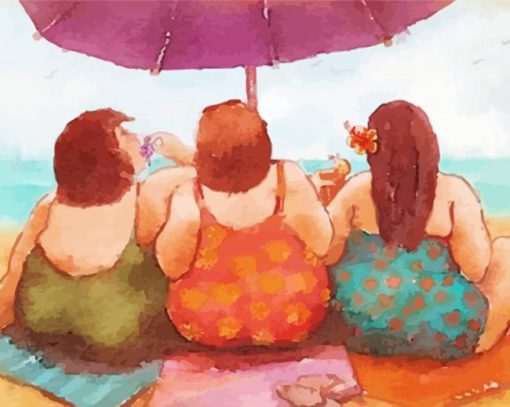 Cool Fat Ladies Beach Diamond Painting