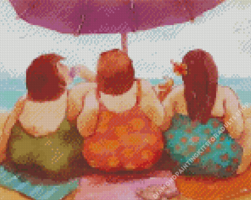 Cool Fat Ladies Beach Diamond Painting