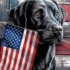 Cool Black Lab With Flag Diamond Painting