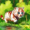 Cute White Tiger Cub Diamond Painting