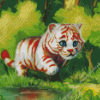 Cute White Tiger Cub Diamond Painting