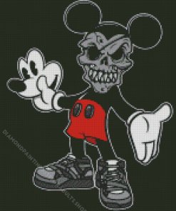 Drippy Mickey Mouse Skull Diamond Painting