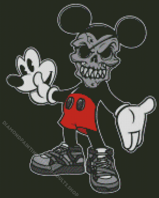 Drippy Mickey Mouse Skull Diamond Painting