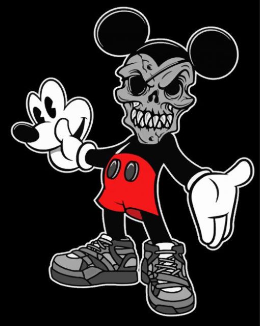 Drippy Mickey Mouse Skull Diamond Painting