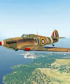 Flying Hurricane Plane Fighter Diamond Painting