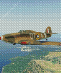 Flying Hurricane Plane Fighter Diamond Painting