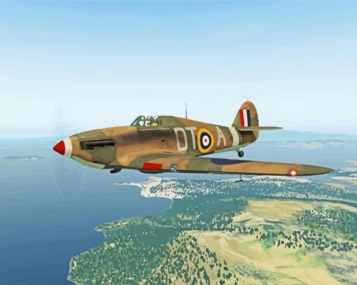 Flying Hurricane Plane Fighter Diamond Painting