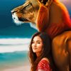 Girl And Lion Diamond Painting