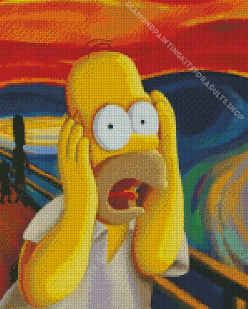 homer Simpson in The Scream Diamond Painting