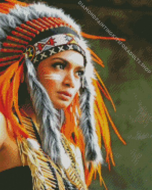 Indian Native American girl Diamond Painting