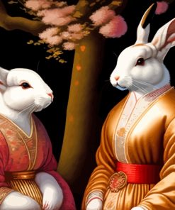 Japanese Bunnies Diamond Painting