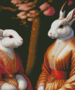 Japanese Bunnies Diamond Painting