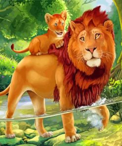 Lion And Cub Diamond Painting