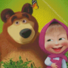 Masha And The Bear Diamond Painting