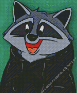 Meeko Wearing Hoodie Diamond Painting