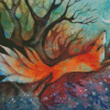 Nine Tailed Fox Watercolor Diamond Painting