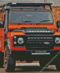 Orange Land Rover Defender 90 Diamond Painting