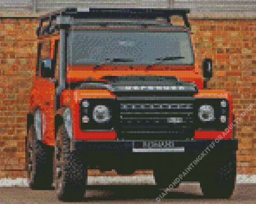 Orange Land Rover Defender 90 Diamond Painting