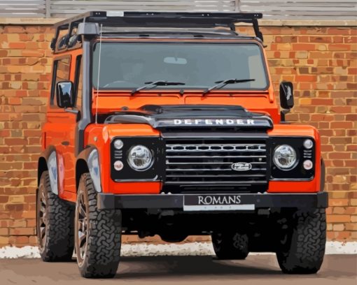 Orange Land Rover Defender 90 Diamond Painting