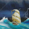 Wonderful Ship in Storms Diamond Painting