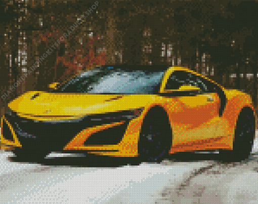 Yellow Acura NSX Diamond Painting