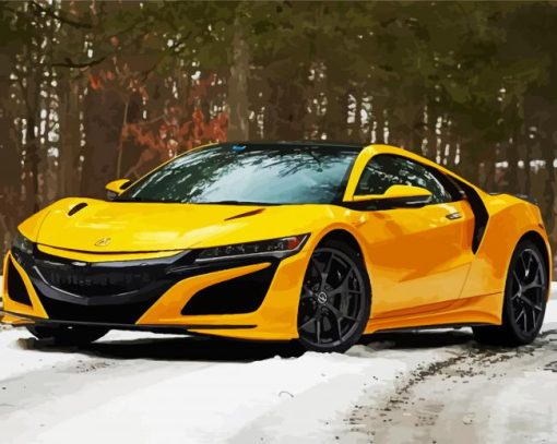 Yellow Acura NSX Diamond Painting