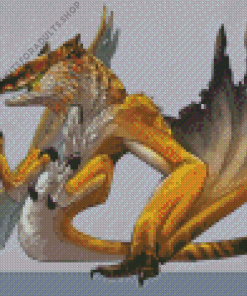 Yellow Wyvern Dragon Diamond Painting