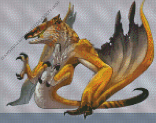 Yellow Wyvern Dragon Diamond Painting