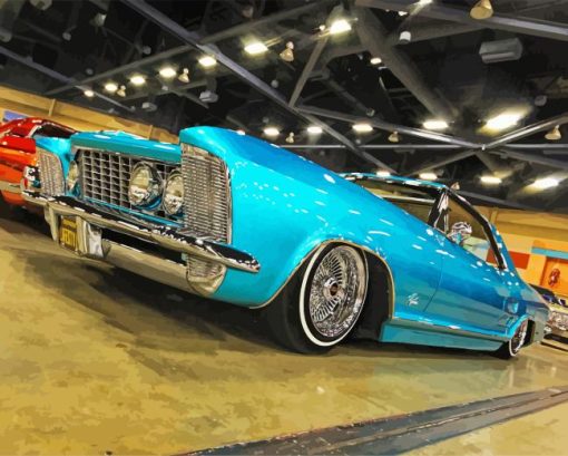 63 Riviera Blue Car Diamond Painting