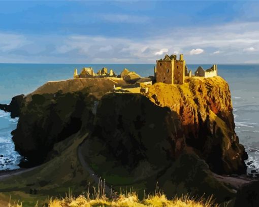 Aberdeen Dunnottar Castle Scotland Diamond Painting