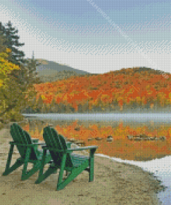 Adirondack Chair By Lake Diamond Painting