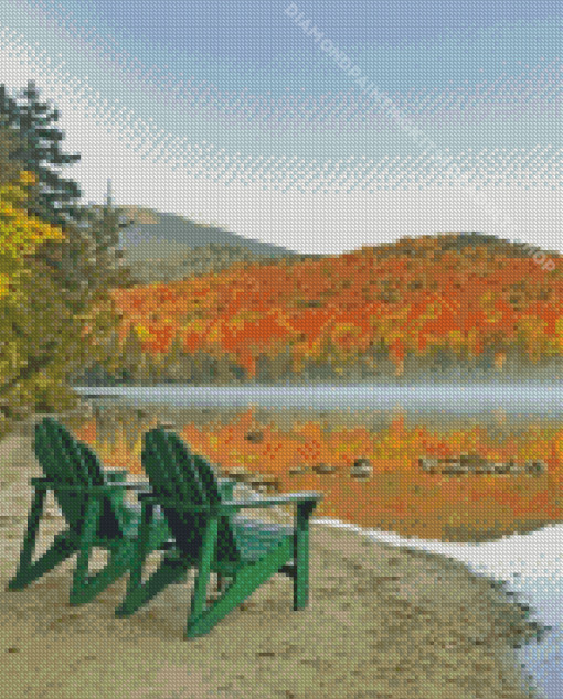 Adirondack Chair By Lake Diamond Painting