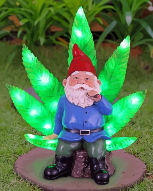 Aesthetic Garden Gnome Smoking Diamond Painting