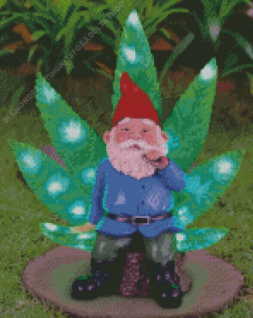 Aesthetic Garden Gnome Smoking Diamond Painting