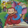 Animated Serie Curious George Diamond Painting