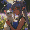 Anime Cat And Elf Diamond Painting