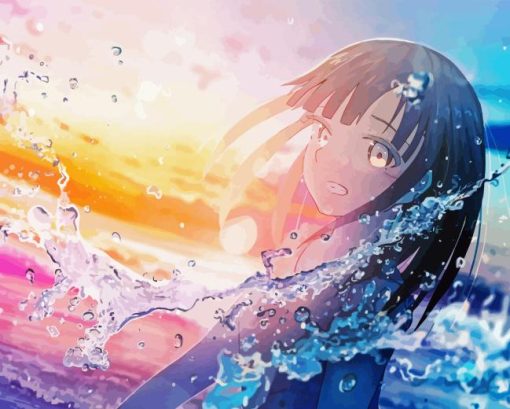 Anime Girl In The Water Art Diamond Painting