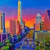 Austin Skyline At Sunset Diamond Painting