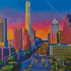 Austin Skyline At Sunset Diamond Painting