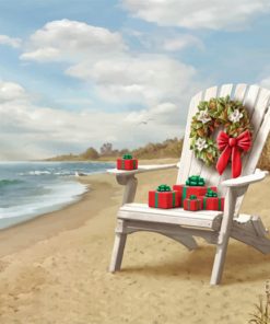 Beach Christmas Chair Diamond Painting